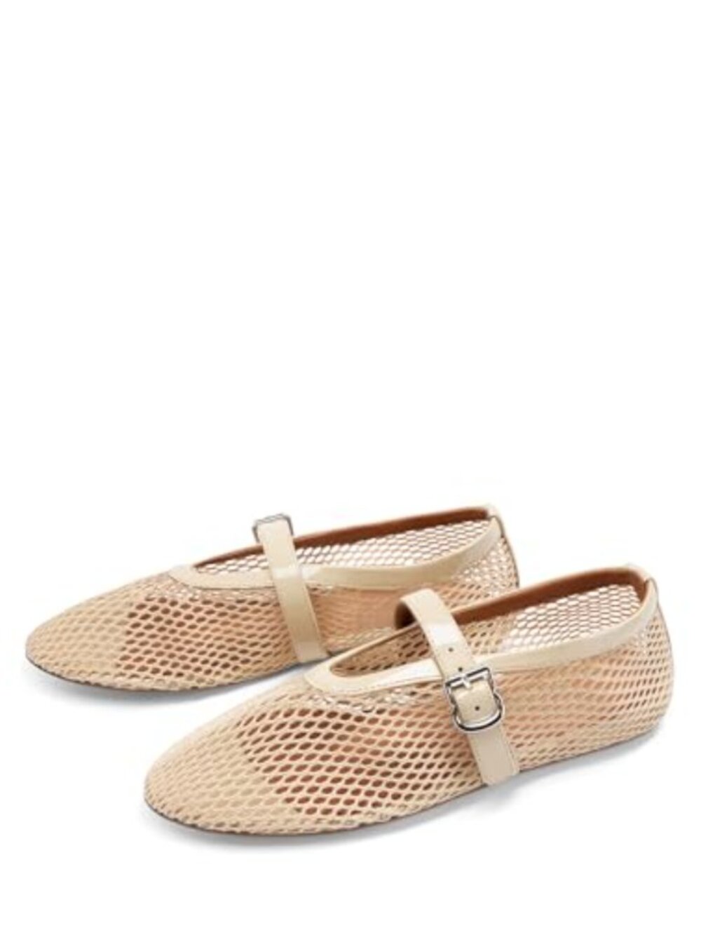Fishernet Mesh Ballet Flats Women's Mary Jane Shoes Round Toe Breathable
